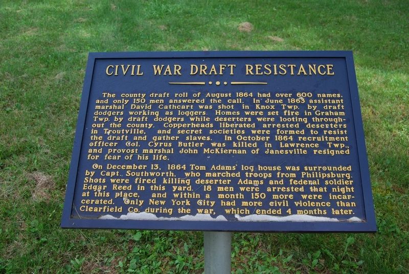 Civil War Draft Resistance Marker image. Click for full size.