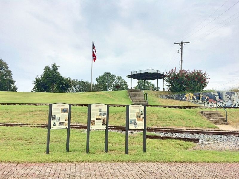 A Great Upheaval Marker (on right) at foot of the Mississippi River levee.. Click for full size. A Great Upheaval Marker (on right) at foot of the Mississippi River levee. image. Click for full size.