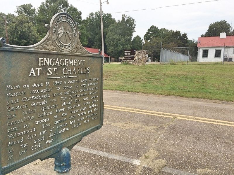 Marker is next to the White River National Wildlife Refuge offices. image. Click for full size.