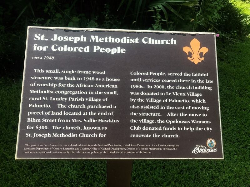 St. Joseph Methodist Church for Colored People Marker image. Click for full size.