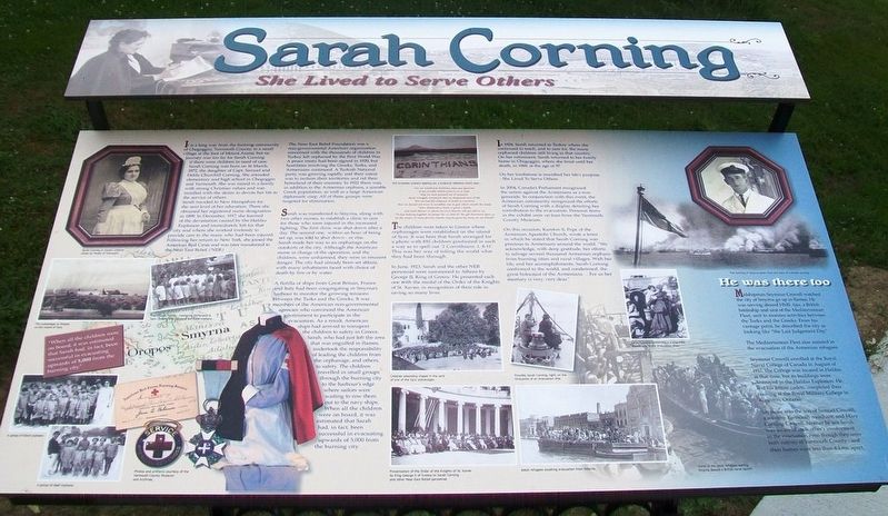 Sarah Corning Marker. Click for full size. Sarah Corning Marker image. Click for full size.