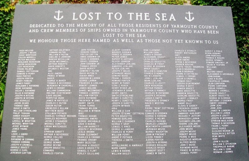 Lost to the Sea Memorial Panel 04. Click for full size. Lost to the Sea Memorial Panel 04 image. Click for full size.