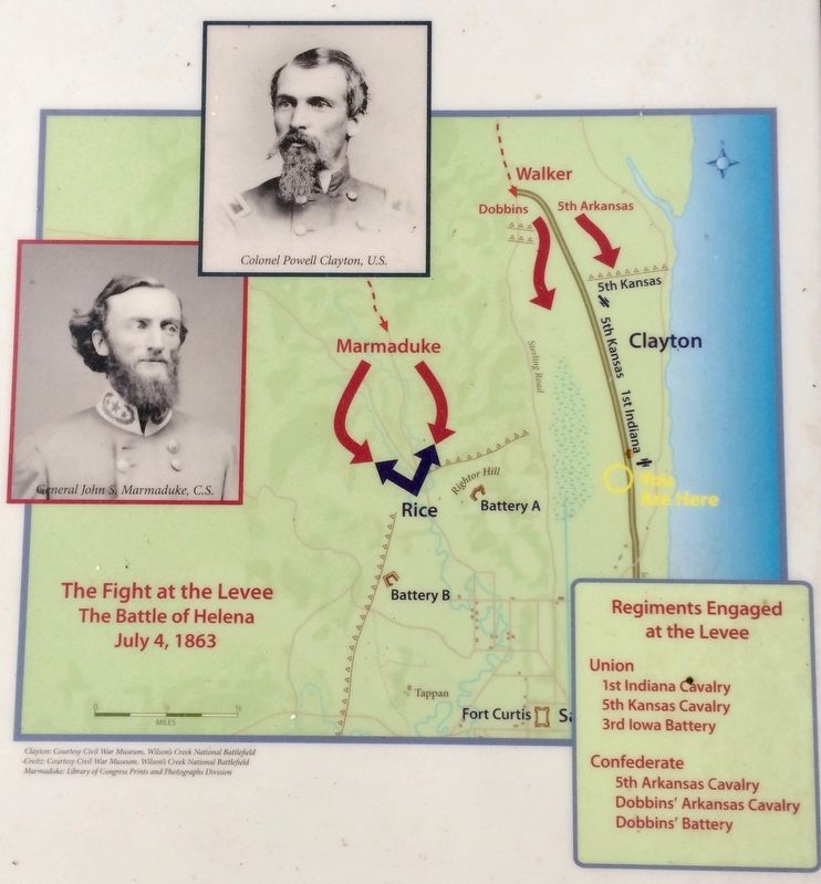 Close-up of the Fight at the Levee map. image. Click for full size.