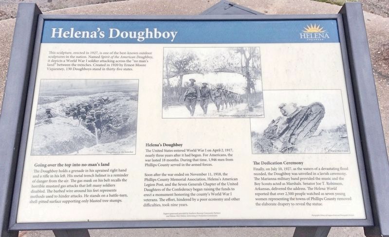 Helena Doughboy marker added to provide info about statue.. Click for full size. Helena Doughboy marker added to provide info about statue. image. Click for full size.
