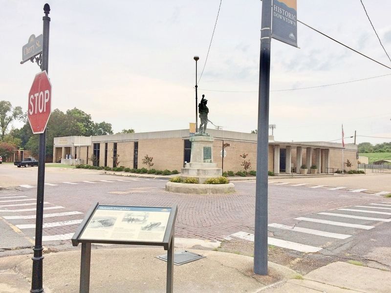 View of marker and Doughboy statue.. Click for full size. View of marker and Doughboy statue. image. Click for full size.