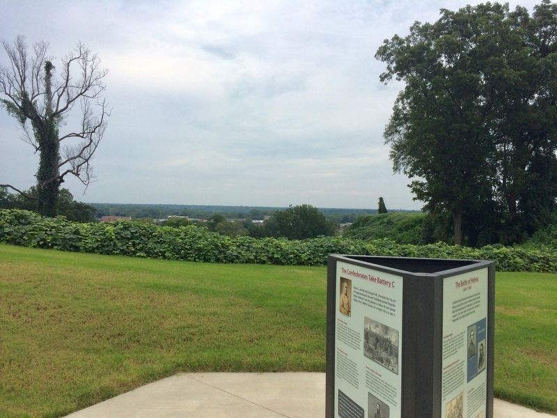 The Confederates Take Battery C Marker at Graveyard Hill. image. Click for full size.