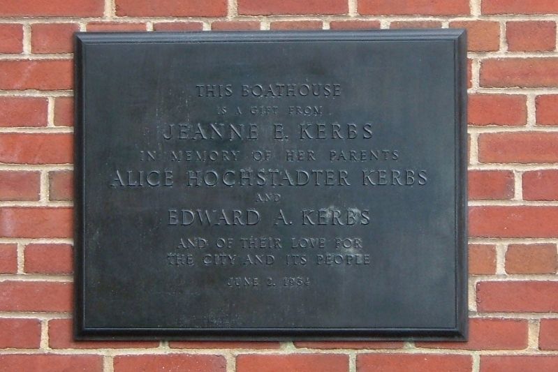 Kerbs Memorial Boathouse Marker. Click for full size. Kerbs Memorial Boathouse Marker image. Click for full size.