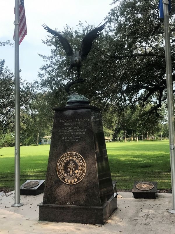 Chitimacha Veterans' Monument Marker. Click for full size. Chitimacha Veterans' Monument Marker image. Click for full size.