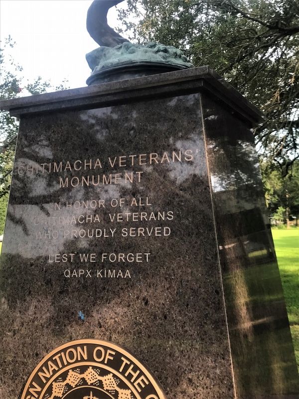 Chitimacha Veterans' Monument Marker. Click for full size. Chitimacha Veterans' Monument Marker image. Click for full size.