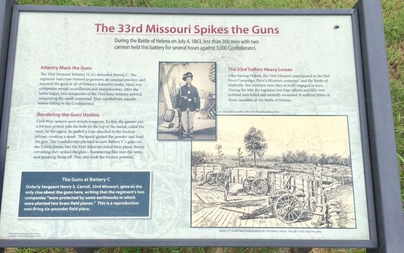 The 33rd Missouri Spikes the Guns Marker. Click for full size. The 33rd Missouri Spikes the Guns Marker image. Click for full size.