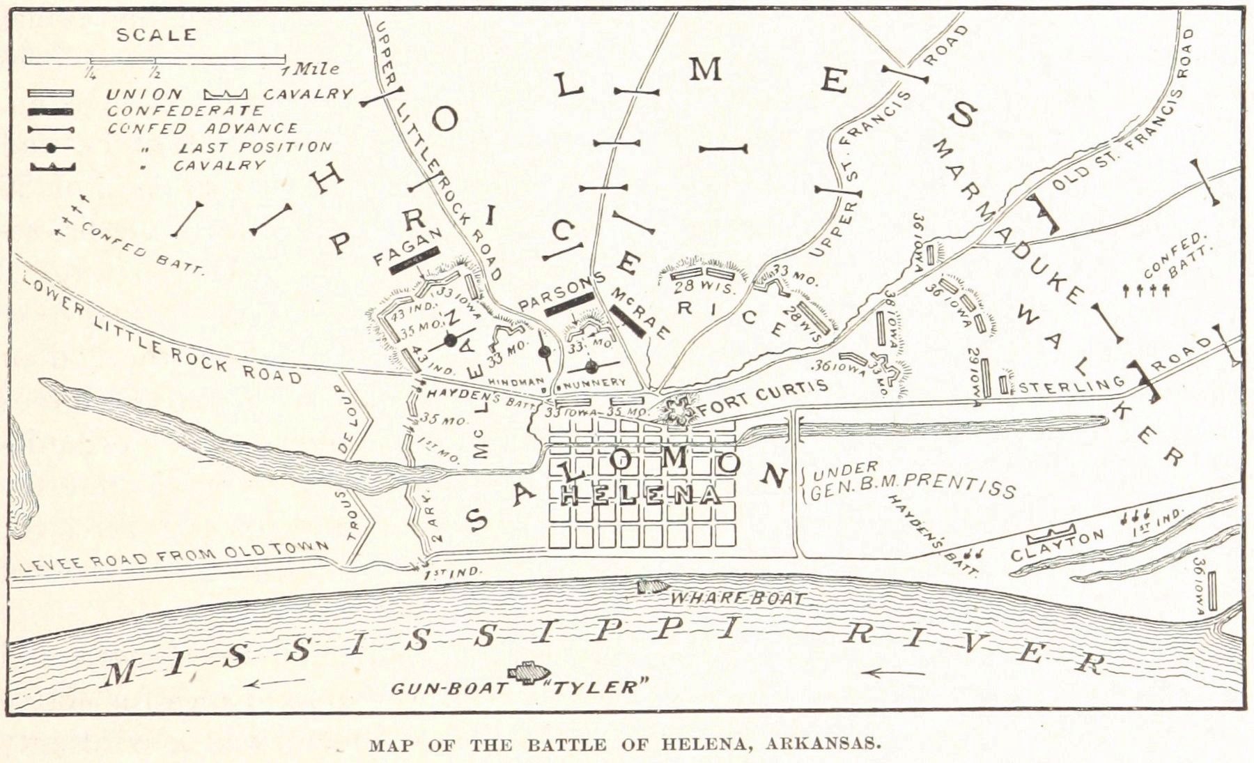 Map of the Battle of Helena.. Click for full size. Map of the Battle of Helena. image. Click for full size.