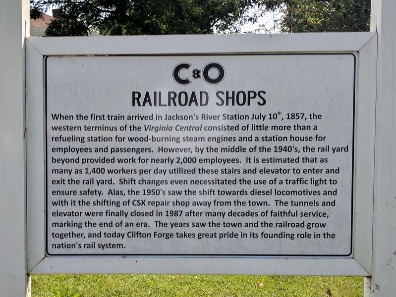 C&O Railroad Shops Marker image. Click for full size.