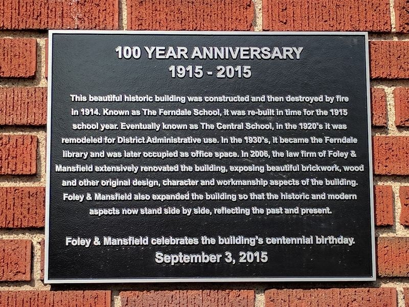 100 Year Anniversary Marker image. Click for full size.