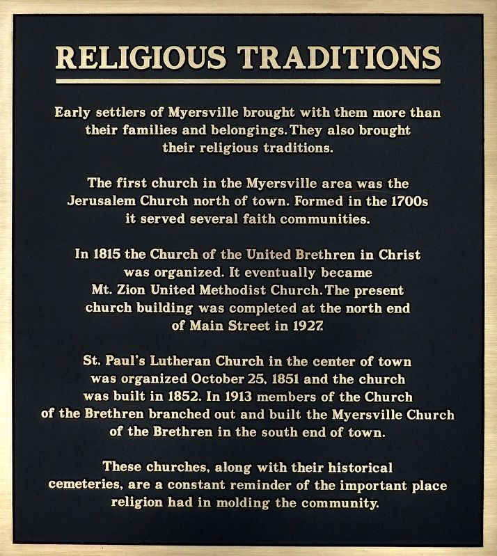 Religious Traditions Marker image. Click for full size.
