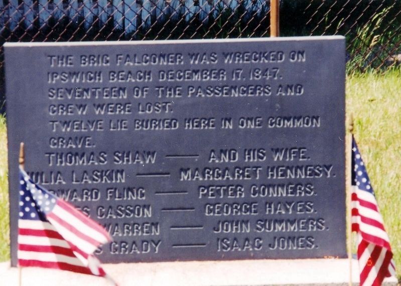 Brig Falconer Memorial Marker. Click for full size. Brig Falconer Memorial Marker image. Click for full size.