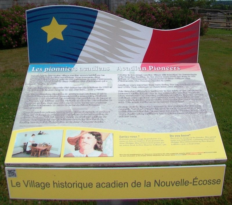 Les pionniers acadiens / Acadian Pioneers Marker. Click for full size. Les pionniers acadiens / Acadian Pioneers Marker image. Click for full size.