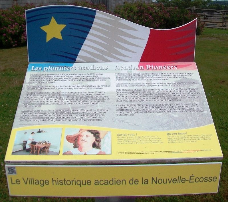 Les pionniers acadiens / Acadian Pioneers Marker image. Click for full size.