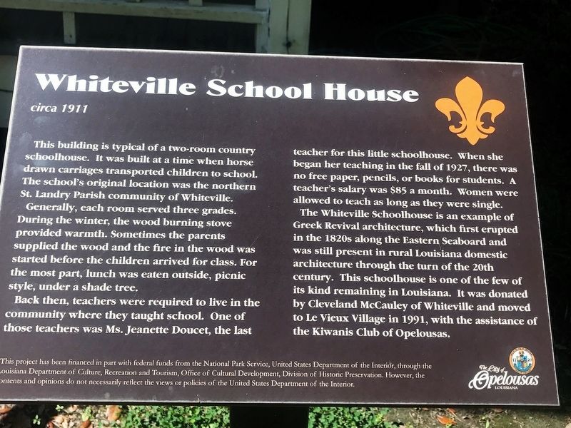 Whiteville School House Marker. Click for full size. Whiteville School House Marker image. Click for full size.