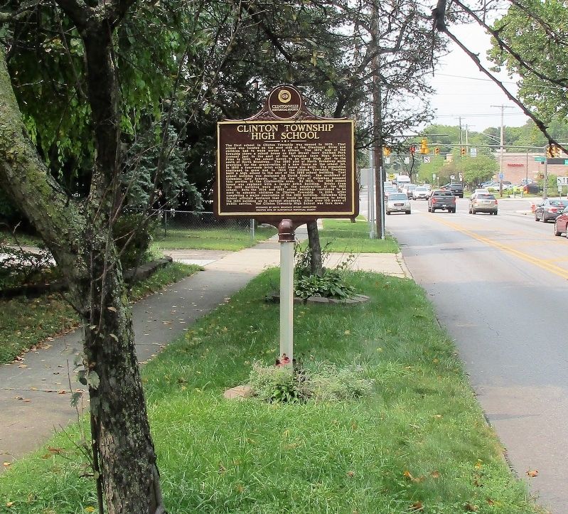 Clinton Township High School Marker image. Click for full size.