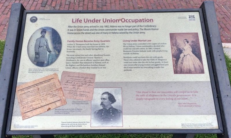 Life Under Union Occupation Marker image. Click for full size.