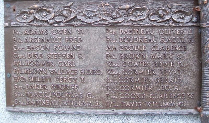 World Wars Memorial WWII Honored Dead image. Click for full size.