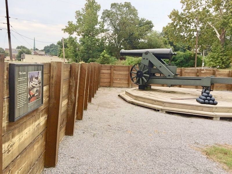 One of the the 24-pounders at the rebuilt Fort Curtis.. Click for full size. One of the the 24-pounders at the rebuilt Fort Curtis. image. Click for full size.