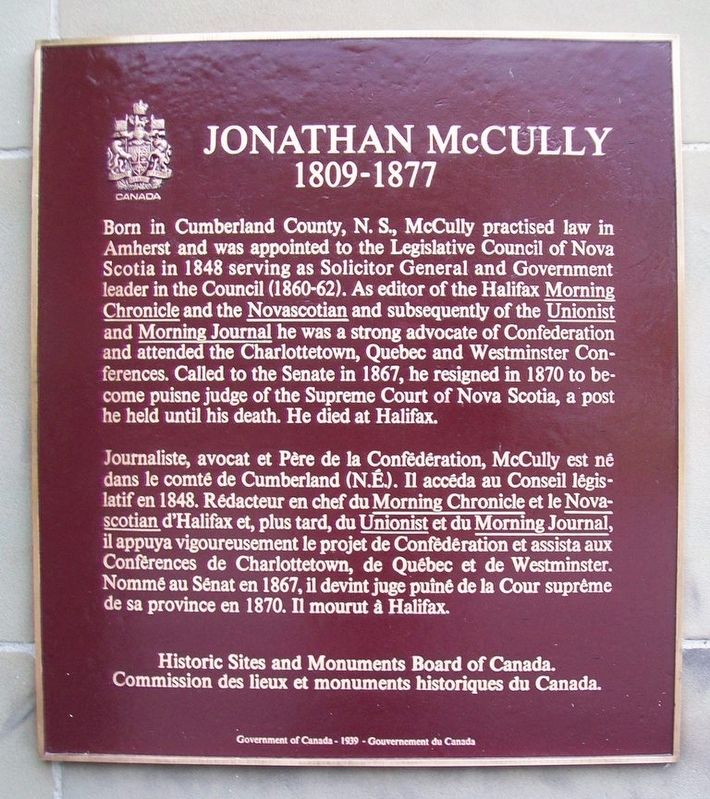 Jonathan McCully Marker image. Click for full size.