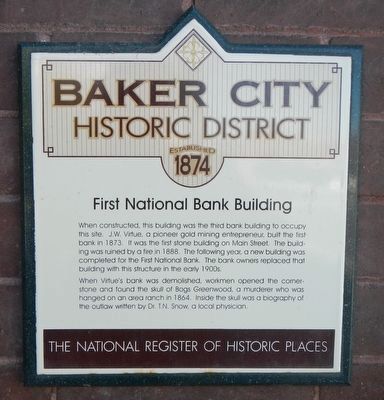 First National Bank Building Marker. Click for full size. First National Bank Building Marker image. Click for full size.