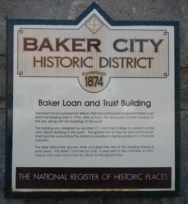 Baker Loan and Trust Building Marker image. Click for full size.