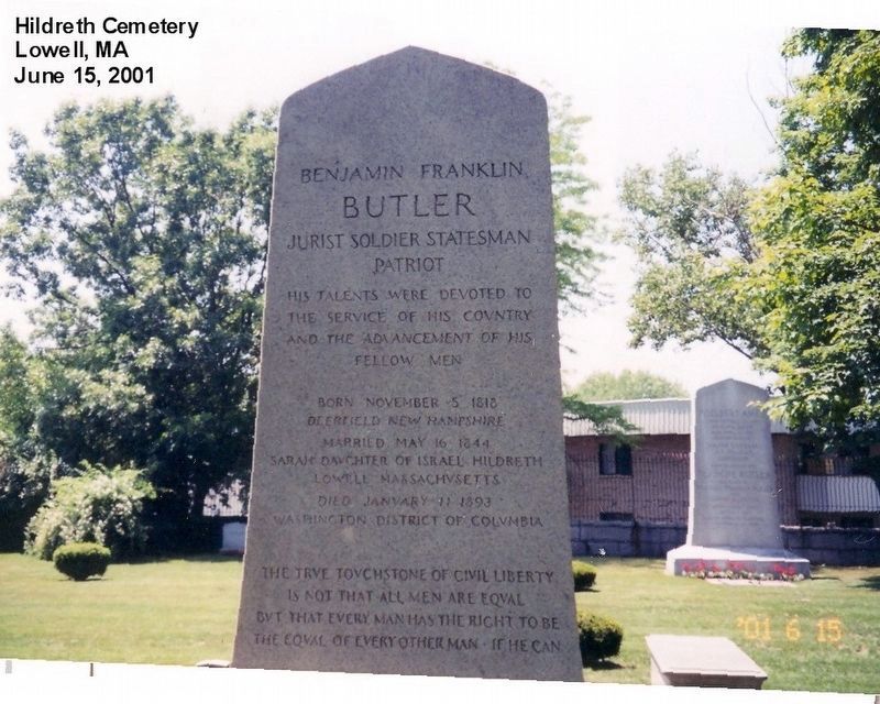 Benjamin Franklin Butler Marker. Click for full size. Benjamin Franklin Butler Marker image. Click for full size.
