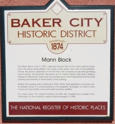 Mann Block Marker. Click for full size. Mann Block Marker image. Click for full size.