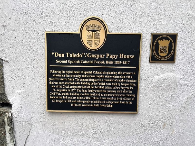 Don Toledo/Gaspar Papy House Marker image. Click for full size.