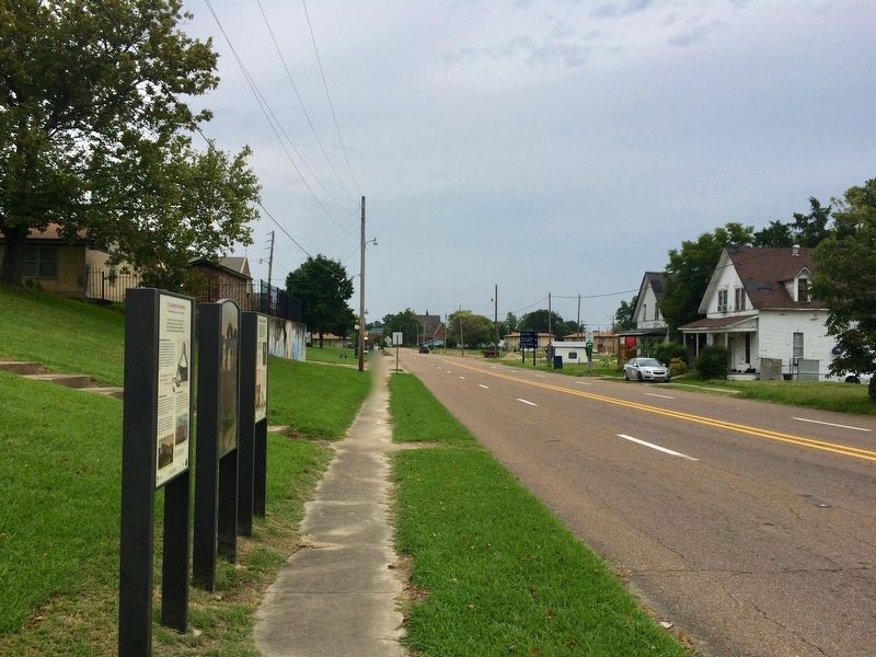 The view north on Columbia Street from the marker.. Click for full size. The view north on Columbia Street from the marker. image. Click for full size.