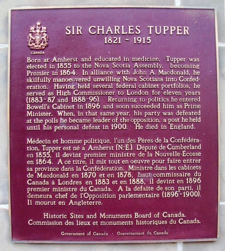 Sir Charles Tupper Marker image. Click for full size.