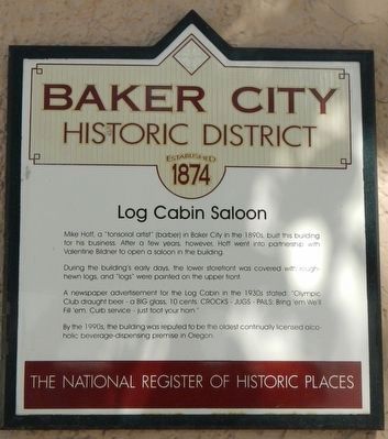Log Cabin Saloon Marker. Click for full size. Log Cabin Saloon Marker image. Click for full size.