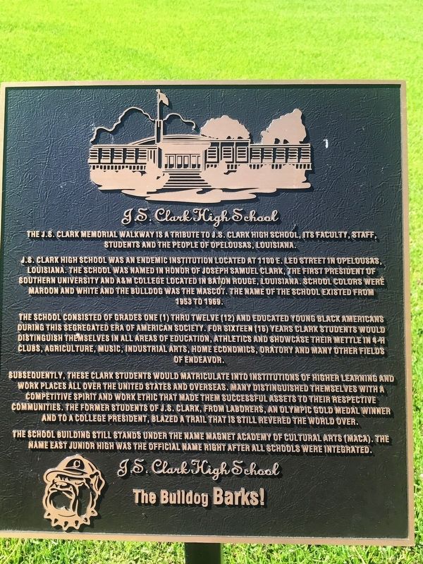 J.S. Clark High School Marker. Click for full size. J.S. Clark High School Marker image. Click for full size.