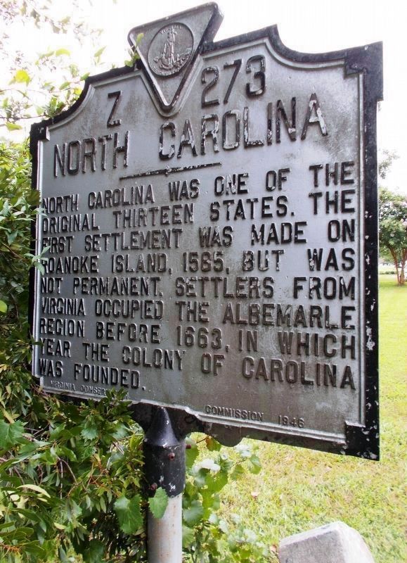 North Carolina Marker (north side) image. Click for full size.
