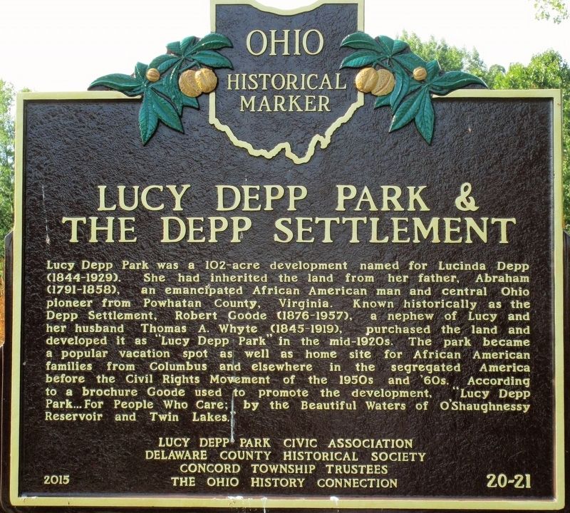 Lucy Depp Park & The Depp Settlement Marker image. Click for full size.