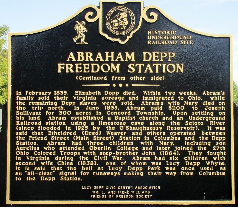 Abraham Depp Freedom Station Marker. Click for full size. Abraham Depp Freedom Station Marker image. Click for full size.