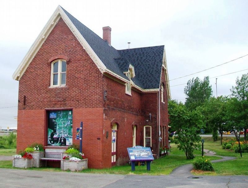 Former Pugwash Railway Station and Markers. Click for full size. Former Pugwash Railway Station and Markers image. Click for full size.