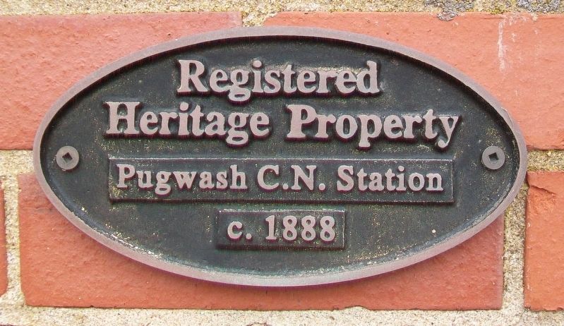 Pugwash Railway Station Heritage Marker image. Click for full size.