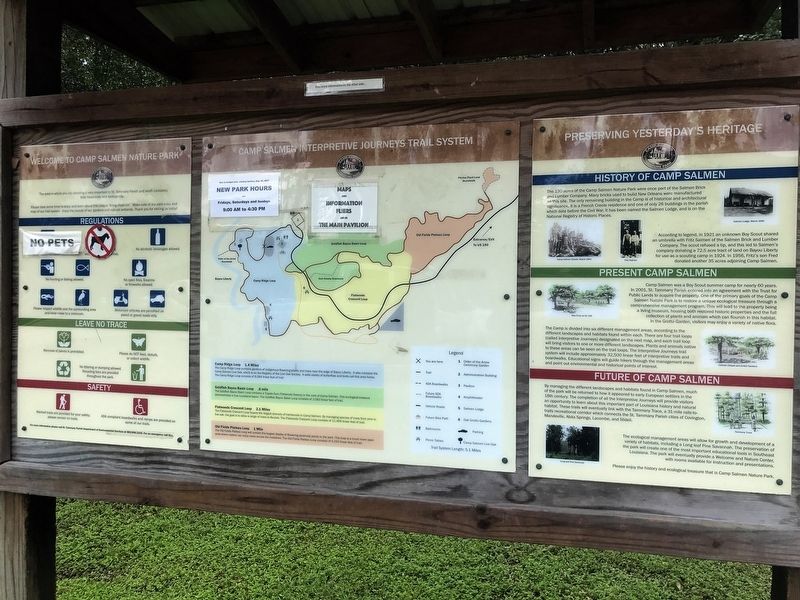 History of Camp Salmen Marker. Click for full size. History of Camp Salmen Marker image. Click for full size.