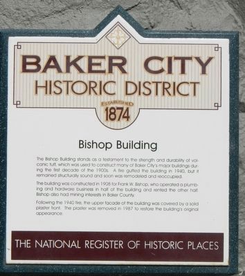 Bishop Building Marker. Click for full size. Bishop Building Marker image. Click for full size.