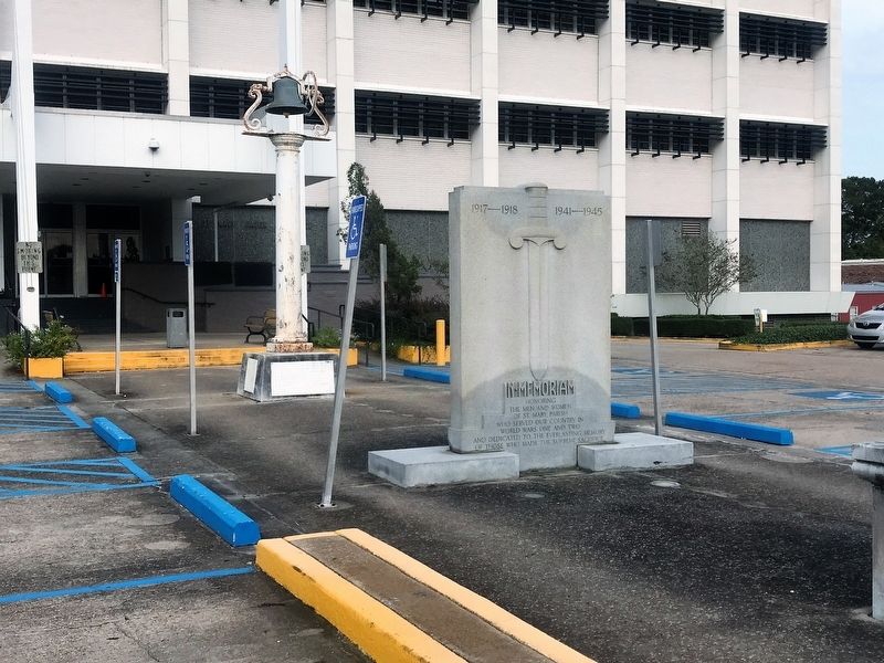 St. Mary Parish Courthouse War Memorial Marker. Click for full size. St. Mary Parish Courthouse War Memorial Marker image. Click for full size.