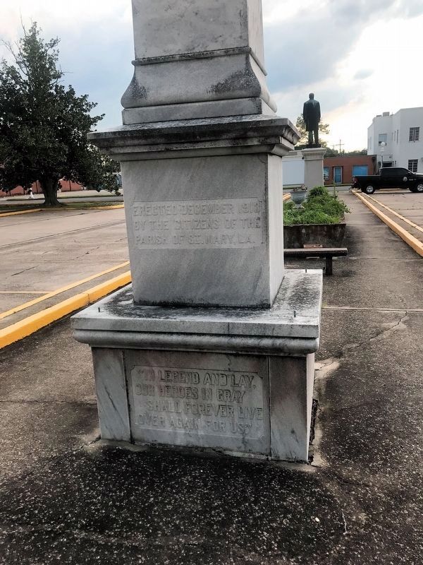 St. Mary Parish Confederate Soldiers Monument Marker image. Click for full size.