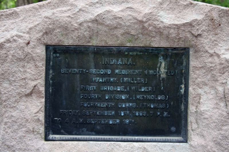 72nd Indiana Mounted Infantry Marker image. Click for full size.