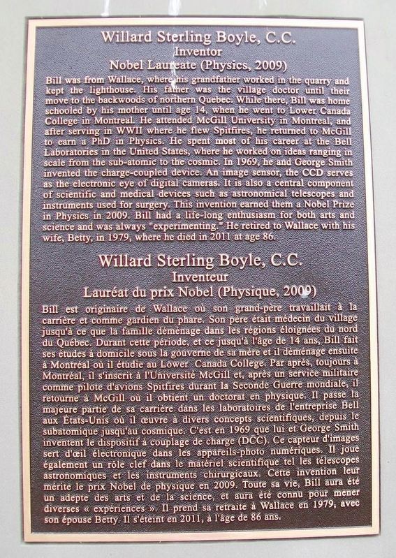 Willard Sterling Boyle, C.C. Marker image. Click for full size.