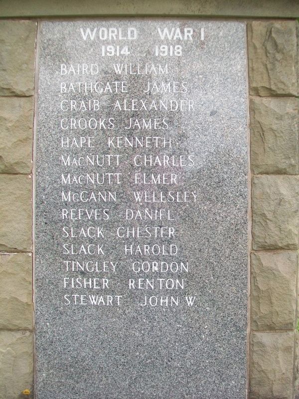 War Memorial WWI Honored Dead. Click for full size. War Memorial WWI Honored Dead image. Click for full size.