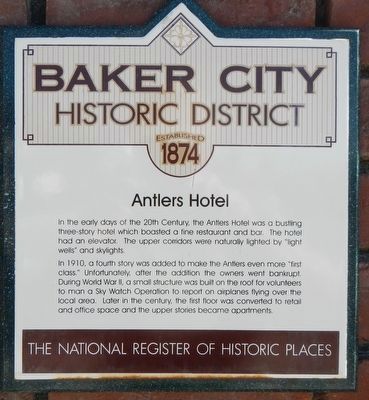 Antlers Hotel Marker image. Click for full size.