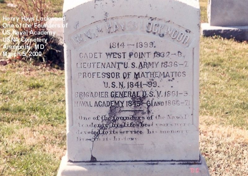 Henry Hays Lockwood Marker. Click for full size. Henry Hays Lockwood Marker image. Click for full size.